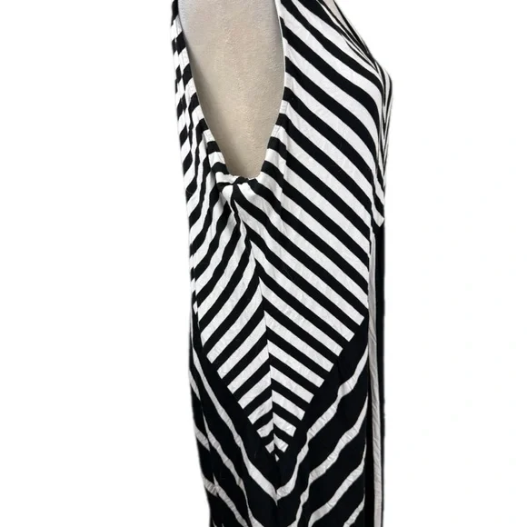 Lane Bryant black and white stripe maxi  dress size 18/20 - Picture 5 of 9